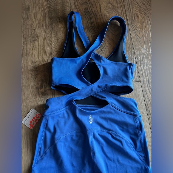 NWT FP MOVEMENT Back it Up Onesie Jumpsuit Pool Blue Size XS Free People - Picture 8 of 9